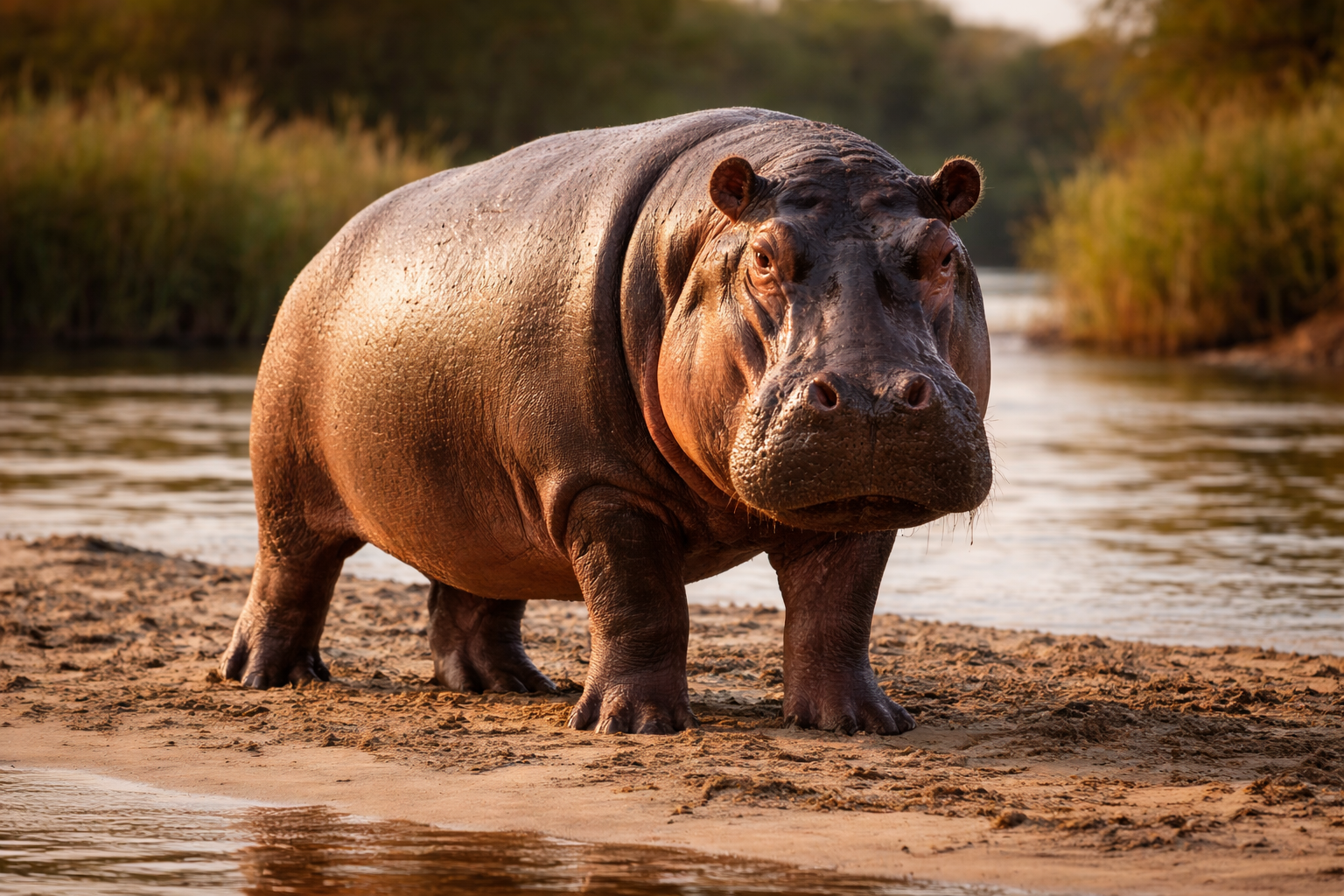 Бегемот на суше